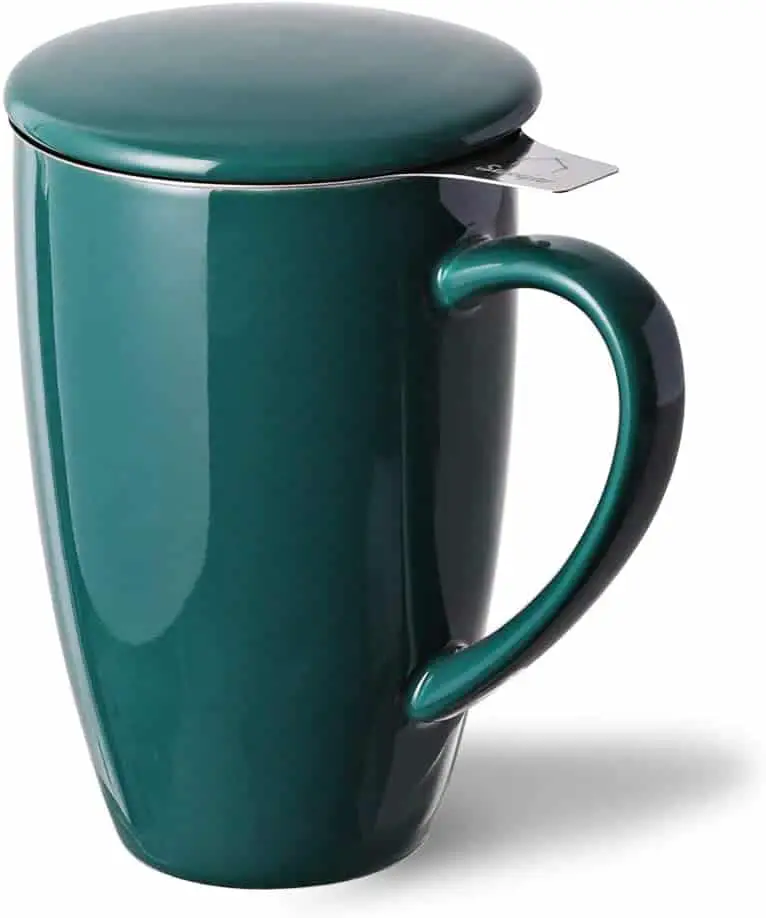 SWEEJAR Porcelain Tea Mug With Infuser And Lid
