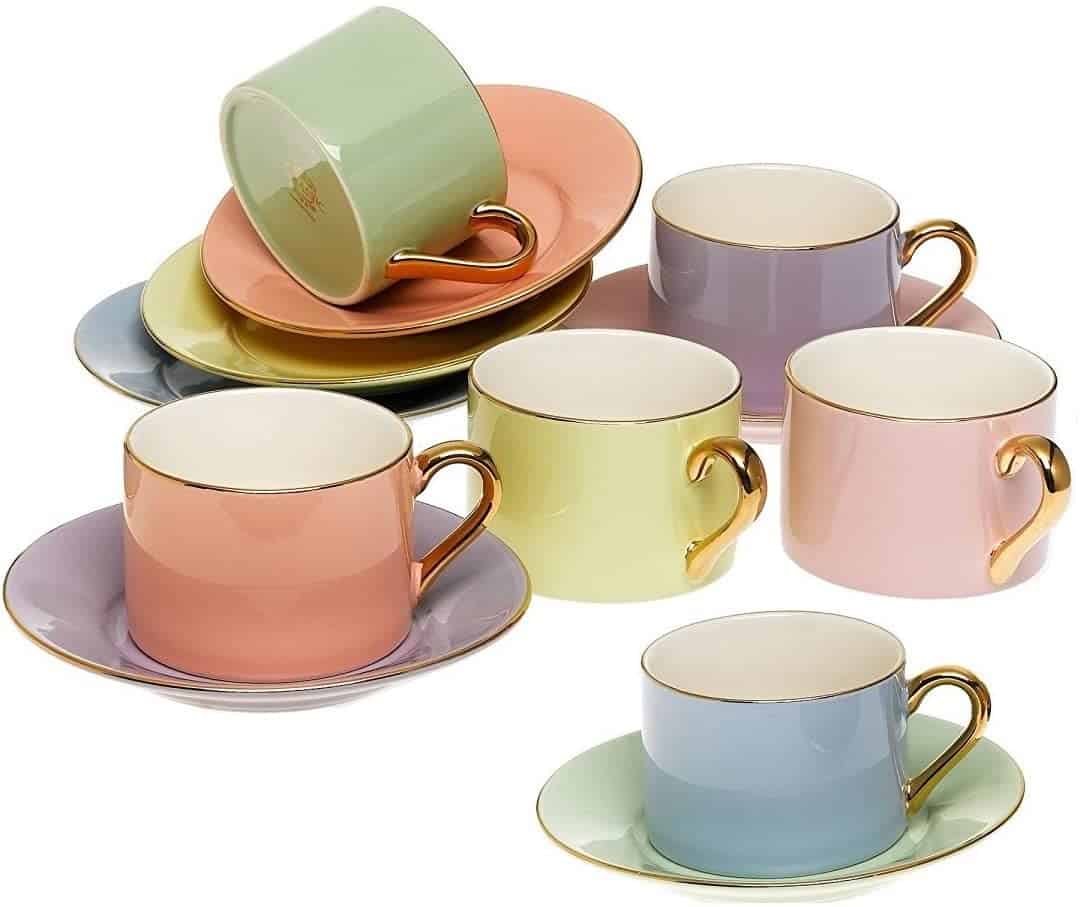 Yedi Houseware Classic Coffee And Tea Cups Saucers